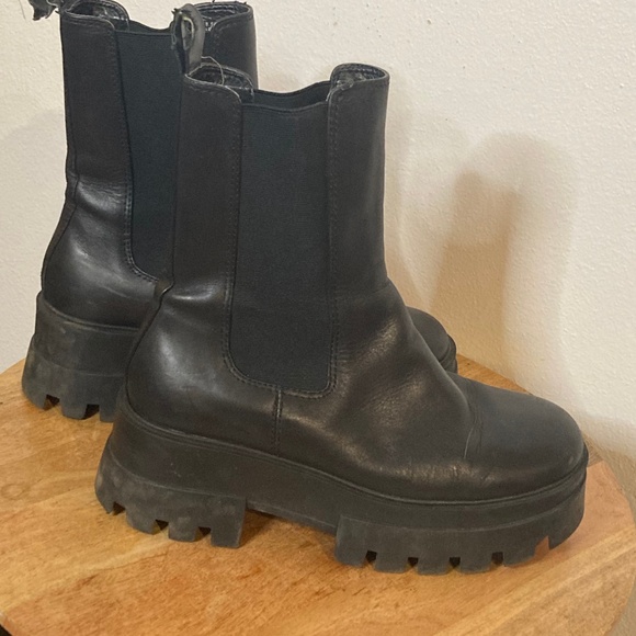 Gianni bini platform combat moto chunky platform leather boots - Picture 1 of 10